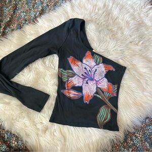 Free people x Daydreamer LA one shoulder Hawaiian flower top